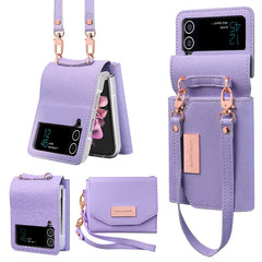 Cross pattern wallet case for Galaxy Z Flip 3/Galaxy Z Flip 4/Galaxy Z Flip 5/Galaxy Z Flip 6