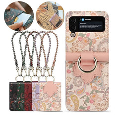 Totem foldable mobile phone leather case, suitable for Galaxy Z Flip 3/Galaxy Z Flip 4/Galaxy Z Flip 5/Galaxy Z Flip 6
