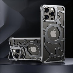 SentimentvalueTM Magnetic Heat Dissipation Hollow Metal Case With Lens Holder For iPhone 16 15 14 13 Series