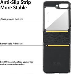 Mobile phone case for Galaxy Z Flip 3 / Galaxy Z Flip 4 / Galaxy Z Flip 5 / Galaxy Z Flip 6, mobile phone leather case with mirror and scarf