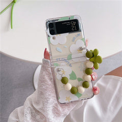 Transparent Personalized Flower Phone Case For Galaxy Z Flip 3 / Galaxy Z Flip 4 / Galaxy Z Flip 5 / Galaxy Z Flip 6
