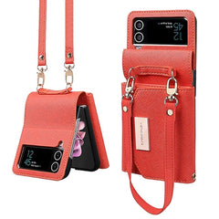Cross pattern wallet case for Galaxy Z Flip 3/Galaxy Z Flip 4/Galaxy Z Flip 5/Galaxy Z Flip 6