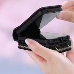 Suitable for Galaxy Z Flip 3/Galaxy Z Flip 4/Galaxy Z Flip 5/Galaxy Z Flip 6 Zipper Bag Mobile Phone Case Leather Case Card Holder