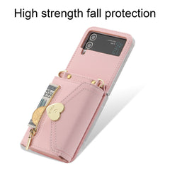 Heart Crossbody Card Holder Phone Case, Compatible with Galaxy Z Flip 3/Galaxy Z Flip 4/Galaxy Z Flip 5/Galaxy Z Flip 6