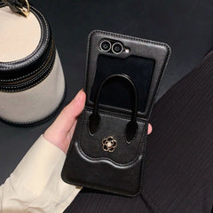 Luxury Flower Handbag Phone Case for Galaxy Z Flip 3/Galaxy Z Flip 4/Galaxy Z Flip 5/Galaxy Z Flip 6