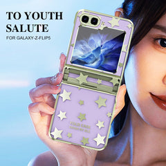Electroplating starry sky mobile phone case, suitable for Galaxy Z Flip 3/Galaxy Z Flip 4/Galaxy Z Flip 5/Galaxy Z Flip 6