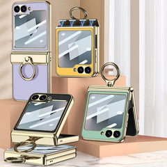 Samsung Galaxy Z Flip6 | Electroplated Ring Leather Case