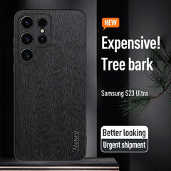 Bark Pattern Retro Business All-inclusive Protective Case For Samsung Galaxy S25 S24 S23 S22 S21 Note20 Series