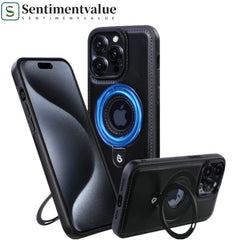 Luxurious Leather Magnetic Case With Invisible Stand For iPhone 16/15/14/13/12 Series