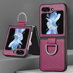Ring-style leather folding screen protective case for Galaxy Z Flip 3/Galaxy Z Flip 4/Galaxy Z Flip 5/Galaxy Z Flip 6