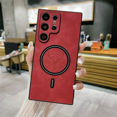 Luxury MagSafe Leather Case for Galaxy S21/S22/S23/S24 Series | Premium Protection & Wireless Charging