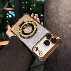 Electroplated Glitter Airbag Magnetic Stand Case