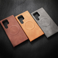 Leather Magnetic Ultra-thin Sweat-proof Phone Case For Samsung Galaxy S23 S24 Ultra