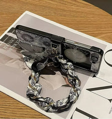 Butterfly Phone Case With Wrist Scarf Chain For Galaxy Z Flip 3/Galaxy Z Flip 4/Galaxy Z Flip 5/Galaxy Z Flip 6