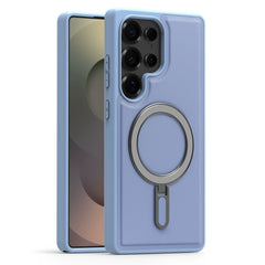 Metal Magnetic Bracket Leather Anti-drop Protective Case For Samsung Galaxy S25 S24 S23 S22 Series