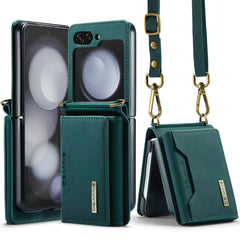 Wallet Case for Galaxy Z Flip 3/Galaxy Z Flip 4/Galaxy Z Flip 5/Galaxy Z Flip 6, Matte Leather, Protective Case with Card Slot Wallet and Shoulder Strap