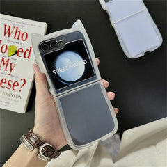 Cartoon cat ears mobile phone case for Galaxy Z Flip 3/Galaxy Z Flip 4/Galaxy Z Flip 5/Galaxy Z Flip 6