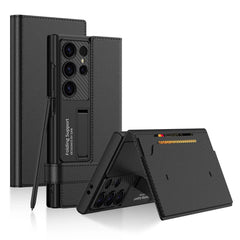 Card Insertable Flip Wallet Business Protective Case For Samsung Galaxy S25 Series & S23 Ultra & S24 Ultra(Only Case)