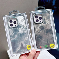 Rhinestone Mirror Frame Foil Texture Protective Case Compatible With iPhone 11/12/13/14/15/16 series