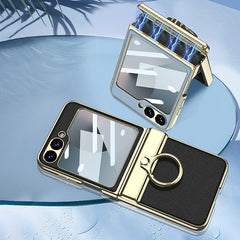 Samsung Galaxy Z Flip6 | Electroplated Ring Leather Case