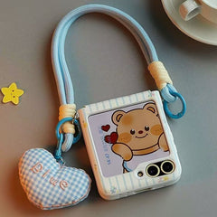Floral Bear Phone Case For Samsung Galaxy Z Flip 5 & Samsung Galaxy Z Flip 6