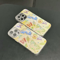 Butterfly Flower Bling Diamond Soft Phone Case Compatible with iPhone Case