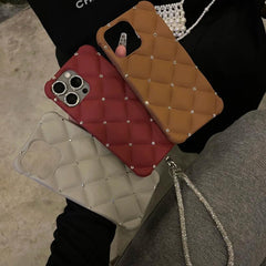 High-end rhinestones for Apple phone cases, full-diamond hand chains, trendy styles