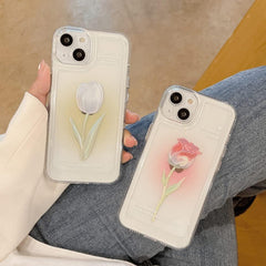 Tulip, Rose Flower Transparent Soft Phone Case