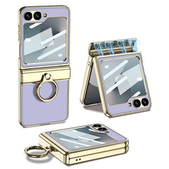 Samsung Galaxy Z Flip6 | Electroplated Ring Leather Case