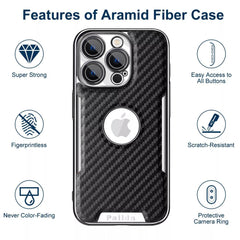 Carbon Fiber Texture Missing Label Mobile Phone Case For Apple 16/15/14/13 Series, Simple Protective Cover With Built-in Lens Film