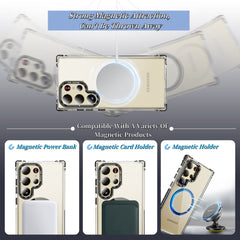 High-transparency Magnetic Mobile Phone Case For Galaxy S25 S24 S23 Series, Protective Cover With Lens Holder
