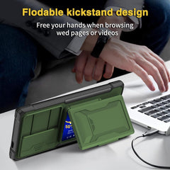 Sliding window lens holder for Samsung Galaxy S24 Ultra, anti-drop protective cover with card insertion