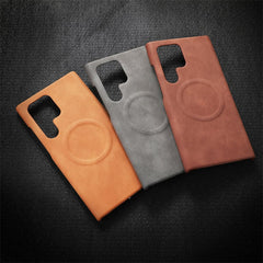 Leather Magnetic Ultra-thin Sweat-proof Phone Case For Samsung Galaxy S23 S24 Ultra