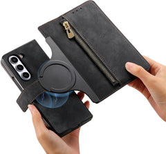 Creative magnetic two-in-one detachable mobile phone leather case for Galaxy Z Fold 3/Galaxy Z Fold 4/Galaxy Z Fold 5/Galaxy Z Fold 6(Only Case)