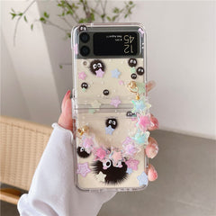 Cute Cartoon Briquettes Phone Case For Galaxy Z Flip 3 / Galaxy Z Flip 4 / Galaxy Z Flip 5 / Galaxy Z Flip 6