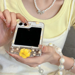 3D Rotating Flower Phone Case, Suitable For Galaxy Z Flip 3/Galaxy Z Flip 4/Galaxy Z Flip 5/Galaxy Z Flip 6