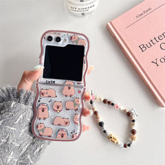Cartoon Capybara Phone Case For Galaxy Z Flip 3 / Galaxy Z Flip 4 / Galaxy Z Flip 5 / Galaxy Z Flip 6