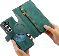 Creative magnetic two-in-one detachable mobile phone leather case for Galaxy Z Fold 3/Galaxy Z Fold 4/Galaxy Z Fold 5/Galaxy Z Fold 6(Only Case)