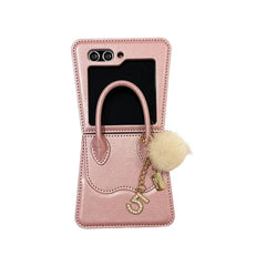 Leather Handbag Phone Case for Galaxy Z Flip 3/Galaxy Z Flip 4/Galaxy Z Flip 5