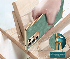 Samsung Galaxy S22 S23 S24 Series | High-End Luxury Metal Lens Leather Phone Case