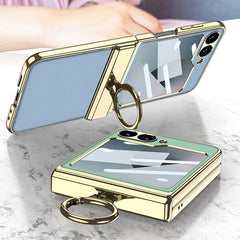 Samsung Galaxy Z Flip6 | Electroplated Ring Leather Case