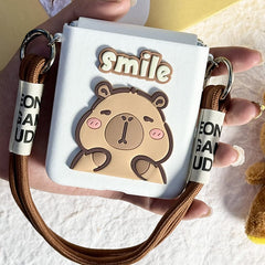 White Edge Capybara Portable Case for Galaxy Z Flip 4 / Galaxy Z Flip 5 / Galaxy Z Flip 6