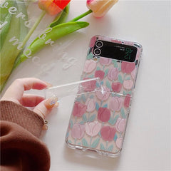 Watercolor Pink Tulip Phone Case for Galaxy Z Flip 3/Galaxy Z Flip 4/Galaxy Z Flip 5/Galaxy Z Flip 6 🌷