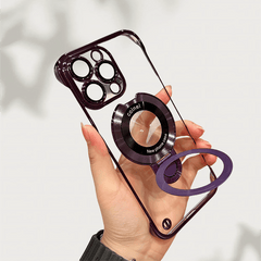 Electroplated Frameless iPhone Case with Magnetic Stand & Lens Film