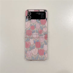 Watercolor Pink Tulip Phone Case for Galaxy Z Flip 3/Galaxy Z Flip 4/Galaxy Z Flip 5/Galaxy Z Flip 6 🌷