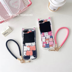 Stacking Cat Phone Case For Galaxy Z Flip 3/Galaxy Z Flip 4/Galaxy Z Flip 5/Galaxy Z Flip 6