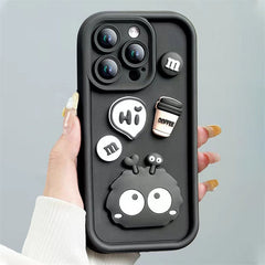Simple cartoon three-dimensional coffee briquettes mobile phone case for Apple mobile phone
