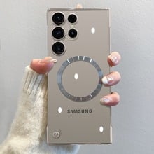 Transparent Ultra-Thin Electroplated Magnetic Case with Lens Film for Galaxy S22/S23/S24/S25 Series