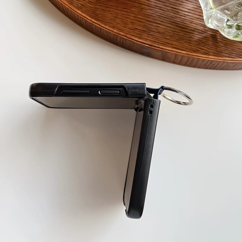 Personalized leather texture cute cat paw pattern mobile phone case with finger ring buckle for Galaxy Z Flip 3/Galaxy Z Flip 4/Galaxy Z Flip 5/Galaxy Z Flip 6