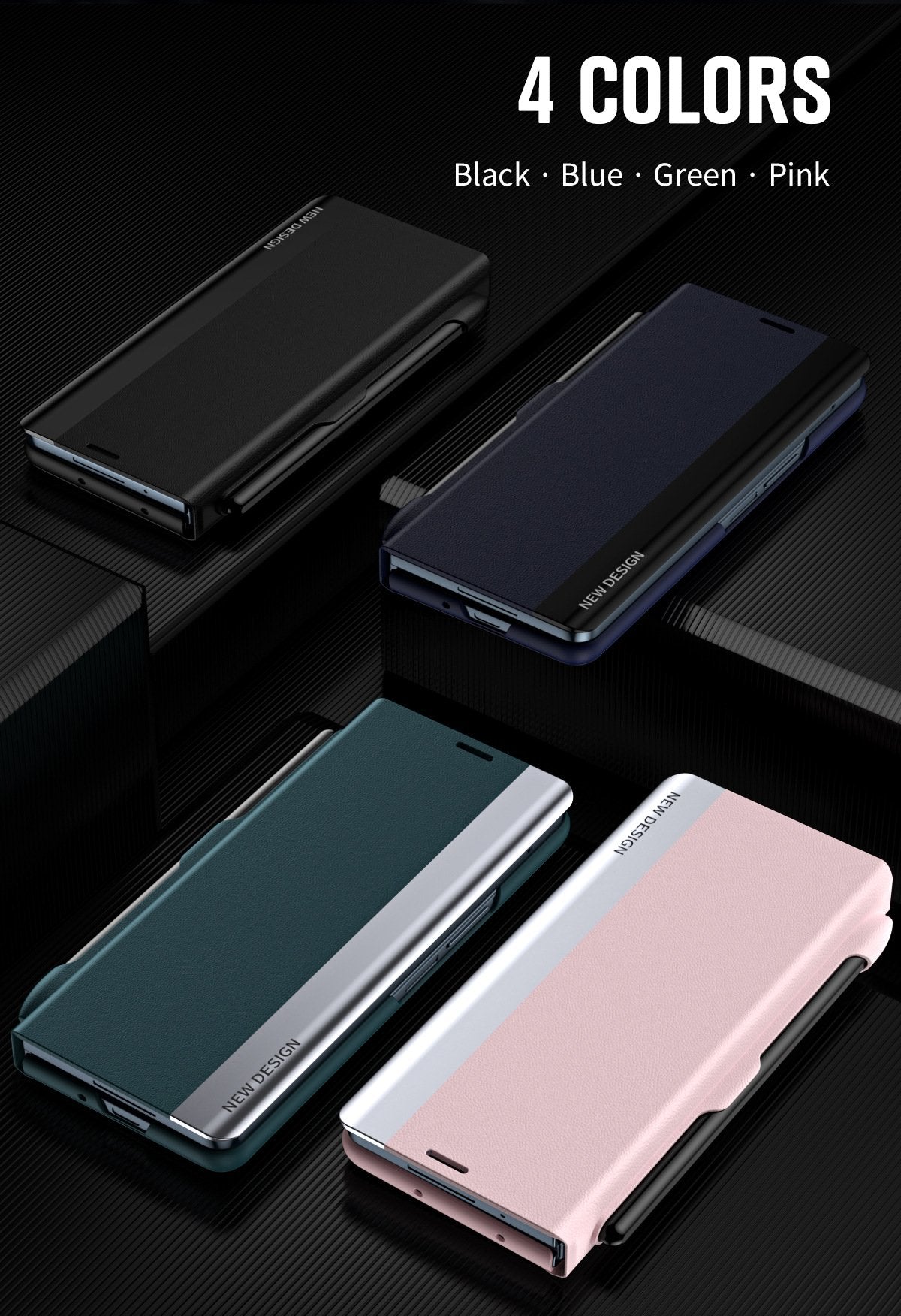 For Galaxy Z Fold 3/Galaxy Z Fold 4/Galaxy Z Fold 5/Galaxy Z Fold 6, the Flip Stand Case with Pen Slot